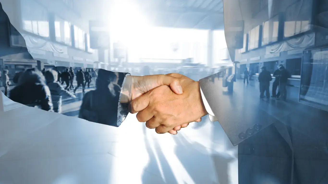 Partners Aperto de mão entre duas pessoas